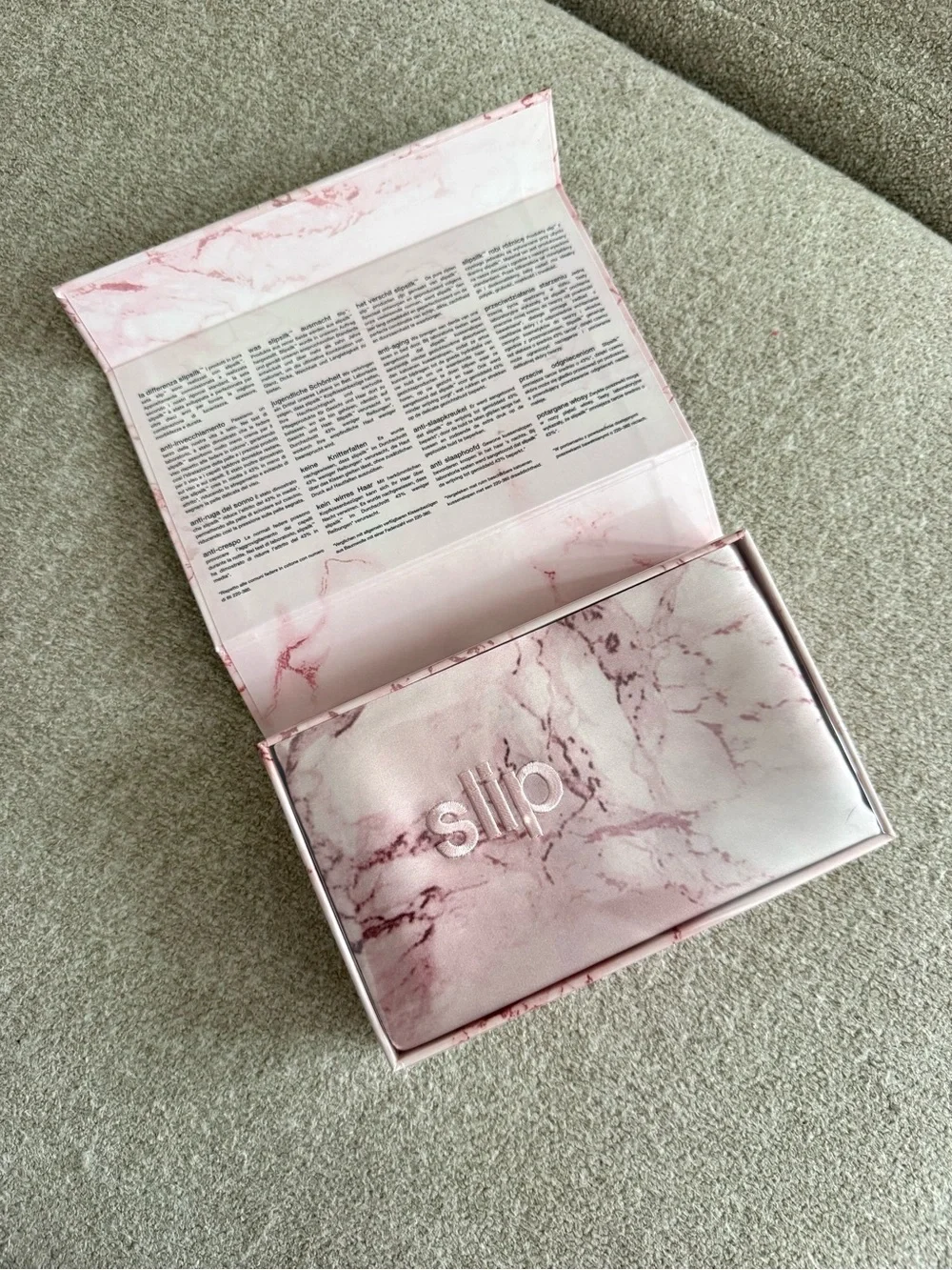 SLIP 100% Silk Pillowcase Pink Marble Anti-Aging NIB